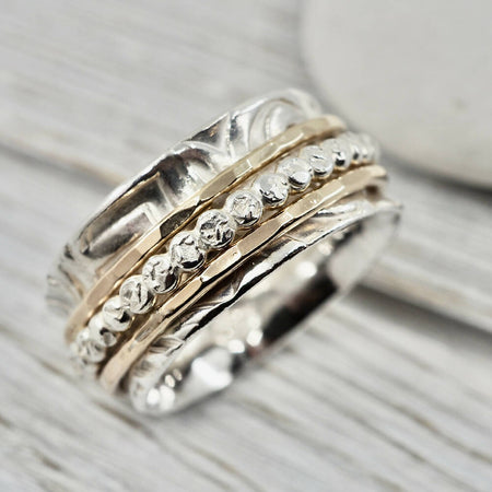 Sun and Moon Spinner Ring Sterling Silver Fidget Meditation Celestial  Jewelry | eBay